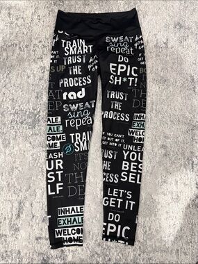 Graphic Motivational Black Leggings